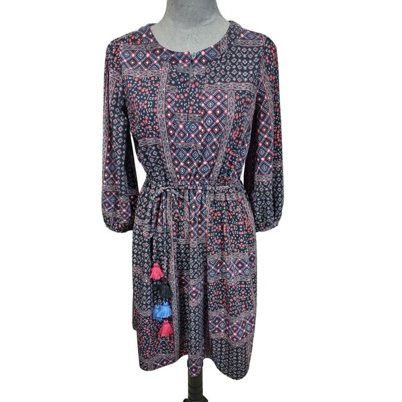 LOFT Dresses & Skirts - Loft Dress Womens Small Floral Print Elastic Waist Balloon Sleeve Cottagecore